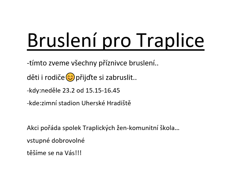 Bruslení pro Traplice